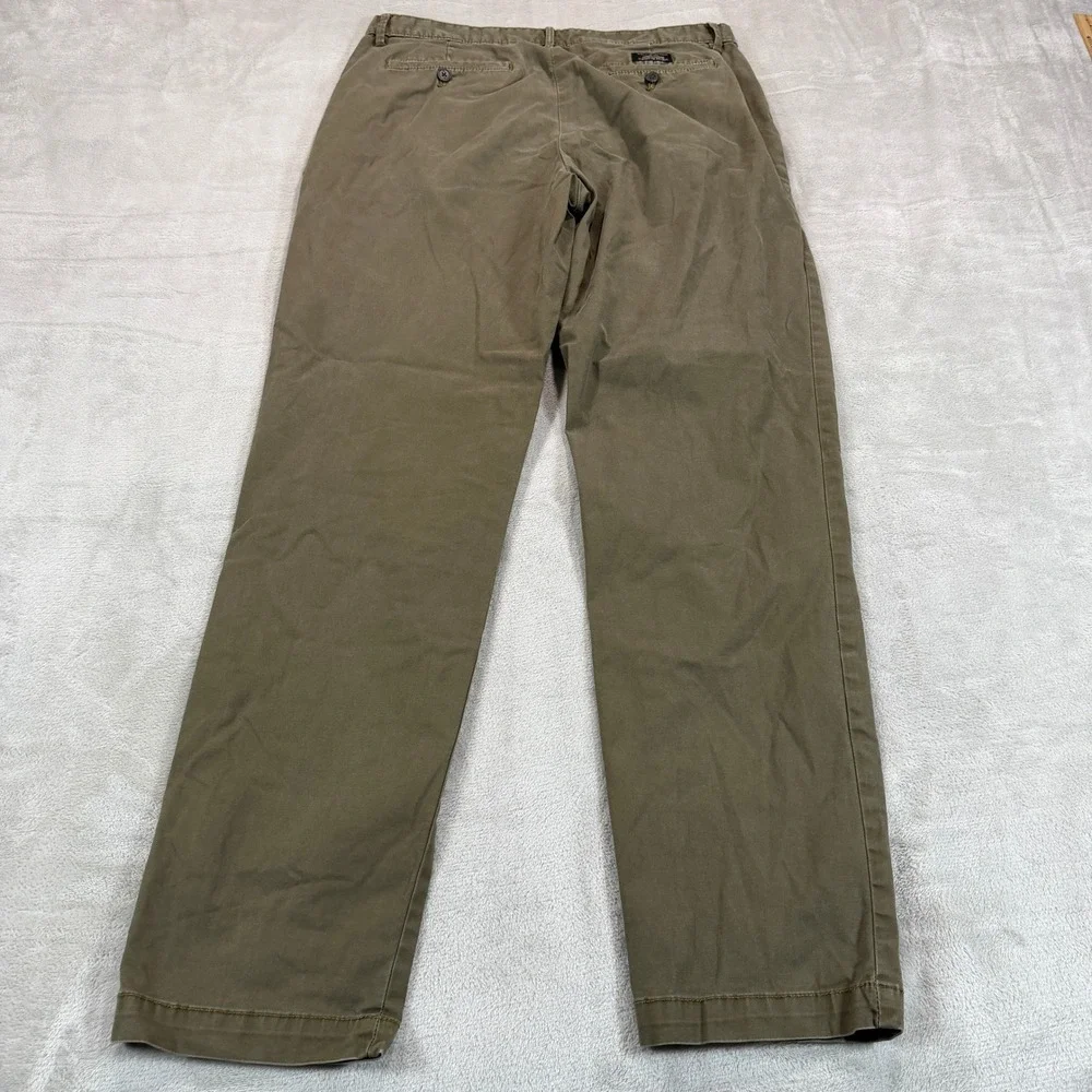 Banana Republic Mens 34x34 Athletic Fit Chino Pants Dark Khaki Cotton Stretch